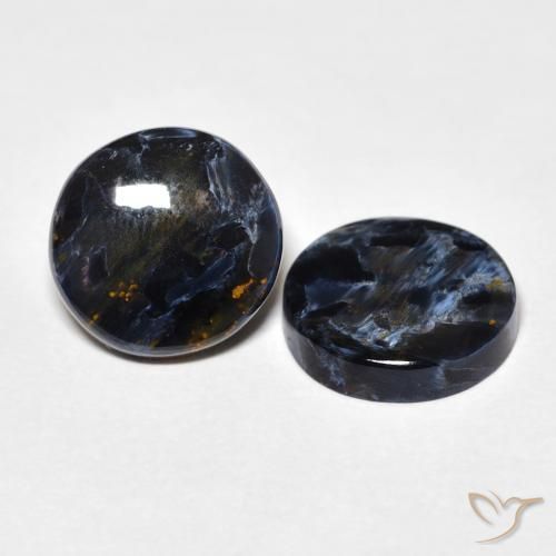 7.55 ctw Multicolor Pietersite Stones, Natural Pietersite in Round Cabochon Shape for Sale