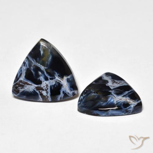 9.74 ctw Multicolor Pietersite Stones, Natural Pietersite in Trillion Cabochon Shape for Sale