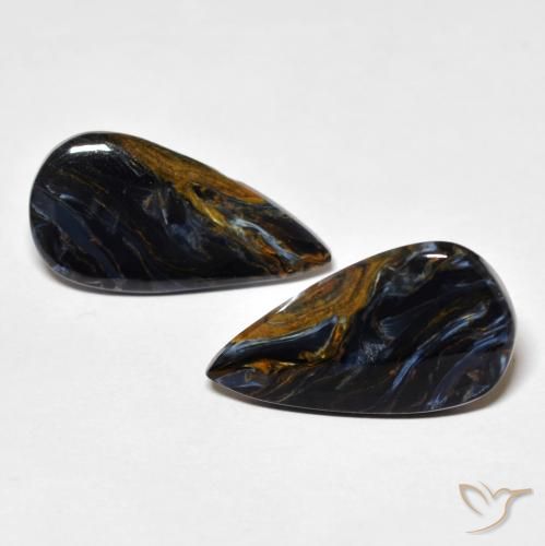 8.53ctw Natural Multicolor Pietersite, Pear Shape, Opaque
