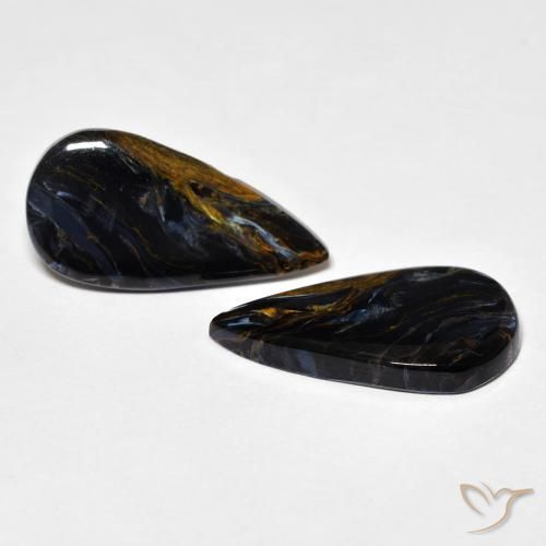 8.53 ctw Multicolor Pietersite Stones, Natural Pietersite in Pear Cabochon Shape for Sale