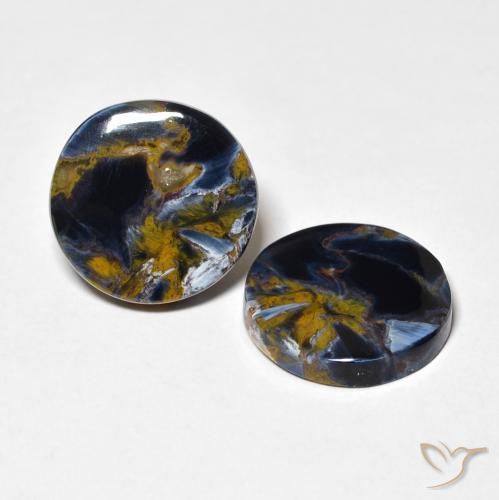 9.29 ctw Multicolor Pietersite Stones, Natural Pietersite in Round Cabochon Shape for Sale