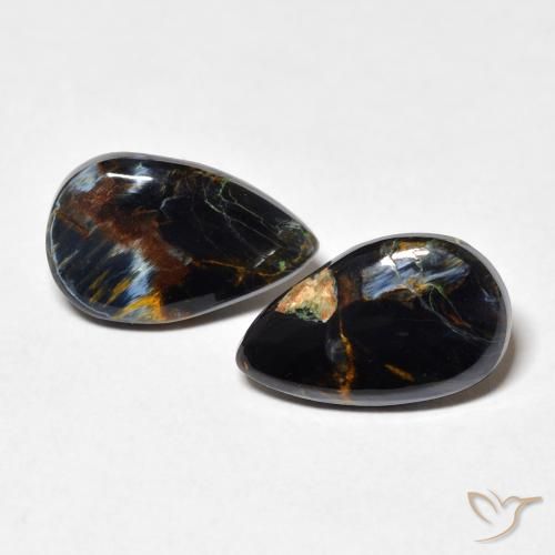 6.2 ct Pear Pietersite, 14 x 8.5 mm From Namibia, Photo A