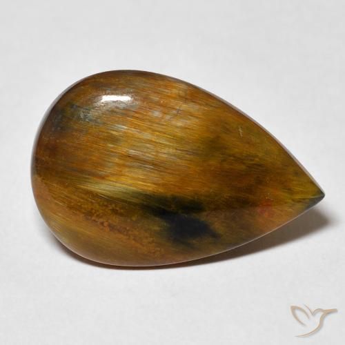 8.35 ct Brown Pietersite Stone, Natural Pietersite in Pear Cabochon Shape for Sale