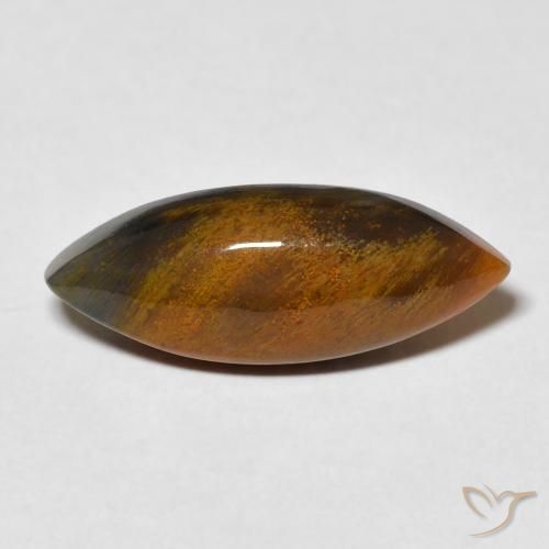 4.81ct Natural Caramel Brown Pietersite, Marquise, Opaque