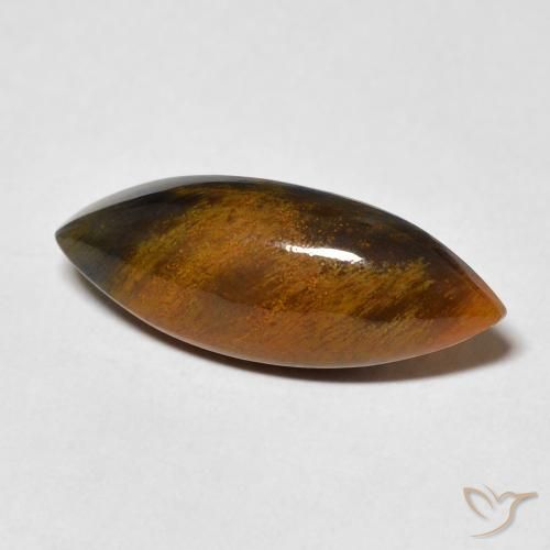 4.81 ct Brown Pietersite Stone, Natural Pietersite in Marquise Cabochon Shape for Sale