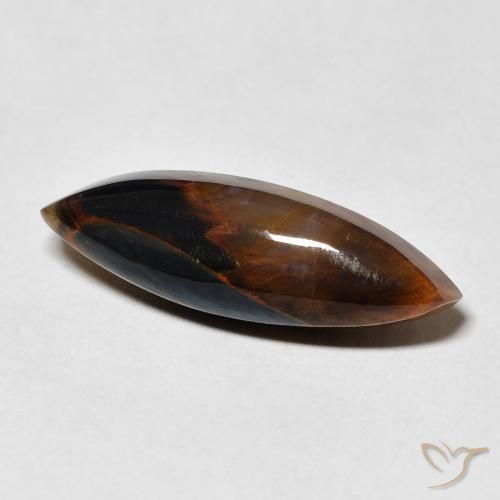 5.90 ct Multicolor Pietersite Stone, Natural Pietersite in Marquise Cabochon Shape for Sale