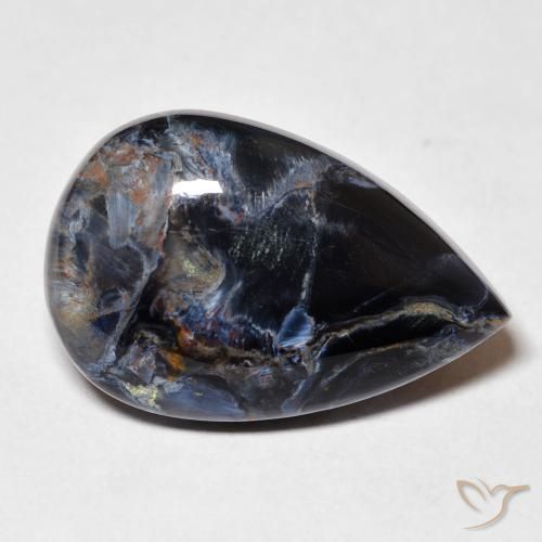 13.01 ct Multicolor Pietersite Stone, Natural Pietersite in Pear Cabochon Shape for Sale