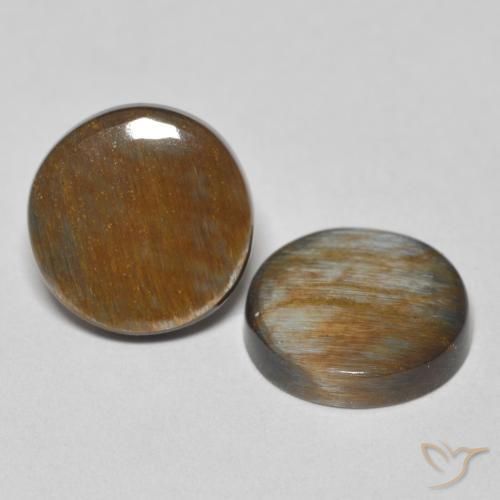 5.03 ctw Multicolor Pietersite Stones, Natural Pietersite in Round Cabochon Shape for Sale