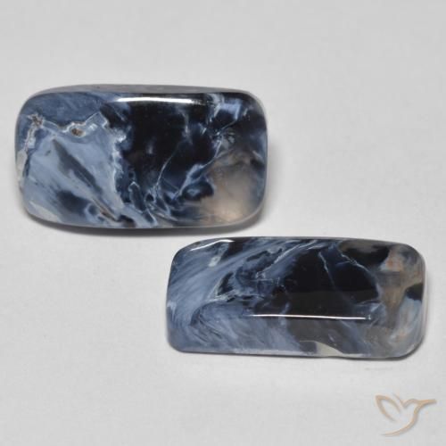 8.73 ctw Multicolor Pietersite Stones, Natural Pietersite in Baguette Cabochon Shape for Sale