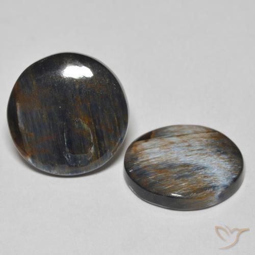 11.65 ctw Multicolor Pietersite Stones, Natural Pietersite in Round Cabochon Shape for Sale