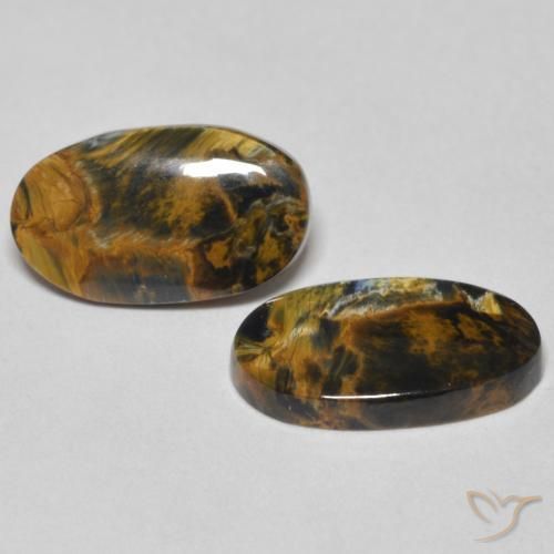 4.37 ctw Multicolor Pietersite Stones, Natural Pietersite in Oval Cabochon Shape for Sale