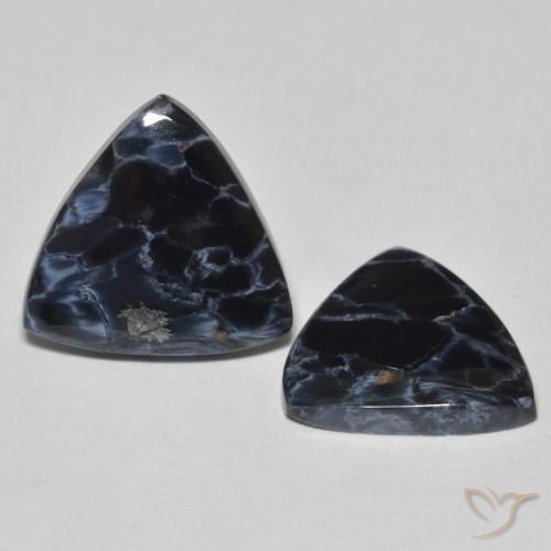 8.90 ctw Multicolor Pietersite Stones, Natural Pietersite in Trillion Cabochon Shape for Sale