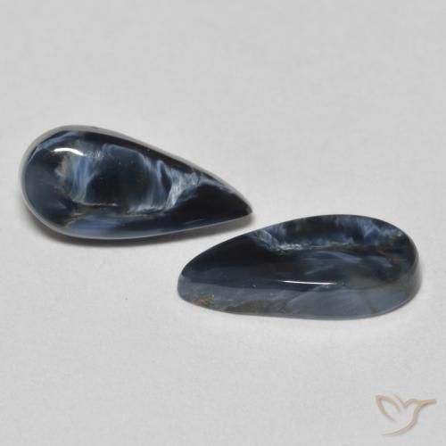 2.60 ctw Multicolor Pietersite Stones, Natural Pietersite in Pear Cabochon Shape for Sale