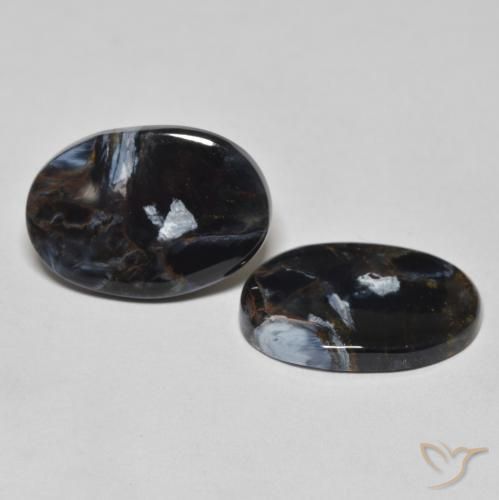 12.21 ctw Multicolor Pietersite Stones, Natural Pietersite in Oval Cabochon Shape for Sale
