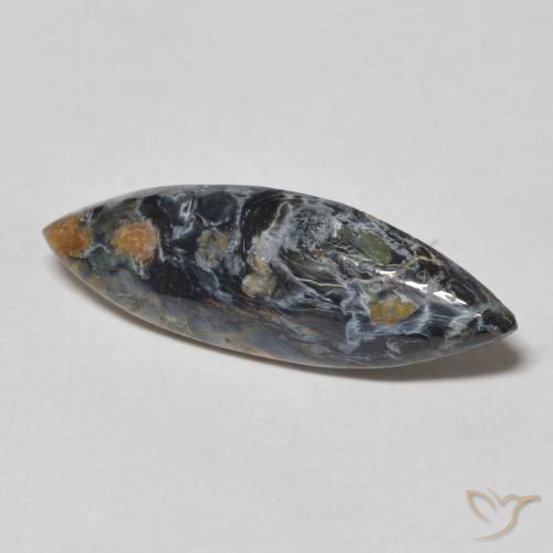 3.03 ct Multicolor Pietersite Stone, Natural Pietersite in Marquise Cabochon Shape for Sale