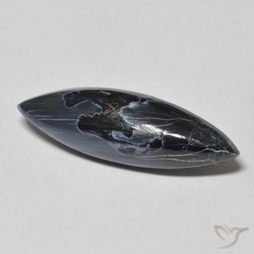 6.98 ct Multicolor Pietersite Stone, Natural Pietersite in Marquise Cabochon Shape for Sale