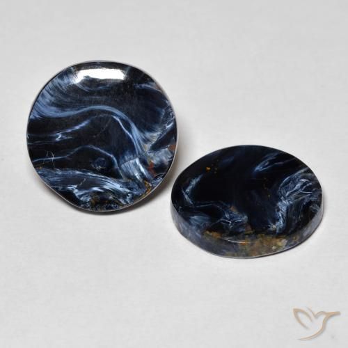 10.79 ctw Multicolor Pietersite Stones, Natural Pietersite in Round Cabochon Shape for Sale