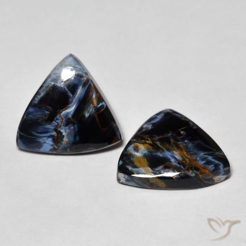 7.16 ctw Multicolor Pietersite Stones, Natural Pietersite in Trillion Cabochon Shape for Sale