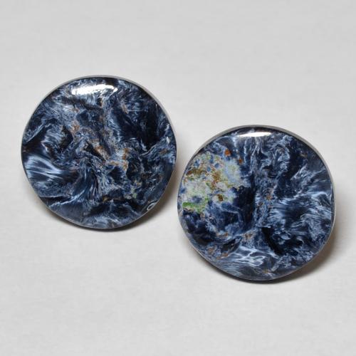 Paire assortie Pietersite Multicolore Tour de 11,8mm, poids total de 5,92 ct (2,96 ct en moyenne pour chaque), paire Pietersite assorties de pureté Opaque et de couleur Multicolore, pierre gemme naturelle Non traité, dureté Mohs de 6.5 à 7 convient aux bijoux de tous les jours, pierre de sagesse, Photo A