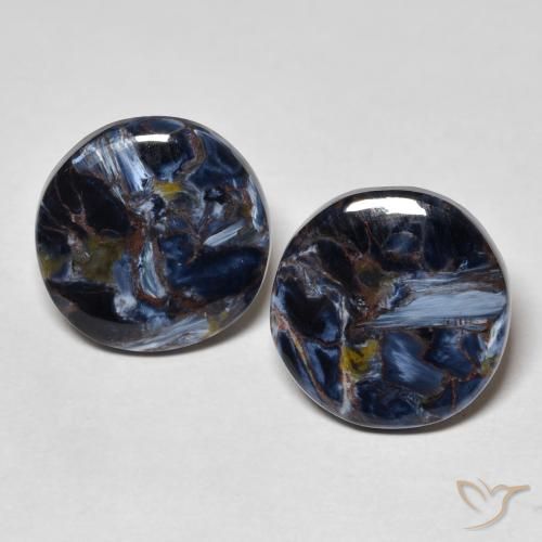 9.69 ct Round Pietersite, 13.6 mm From Namibia, Photo A