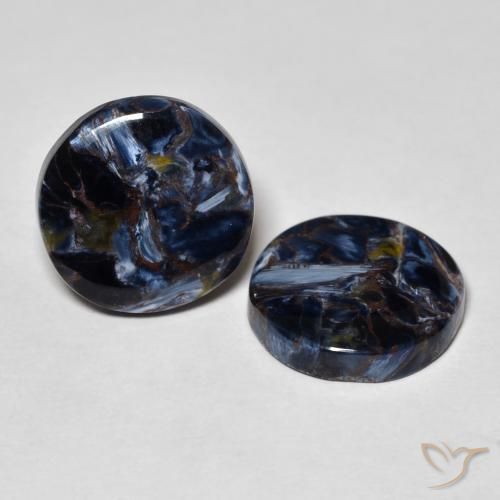 9.69 ctw Multicolor Pietersite Stones, Natural Pietersite in Round Cabochon Shape for Sale