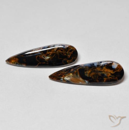 6.05 ct Pear Pietersite, 23.2 x 7.4 mm From Namibia, Photo A
