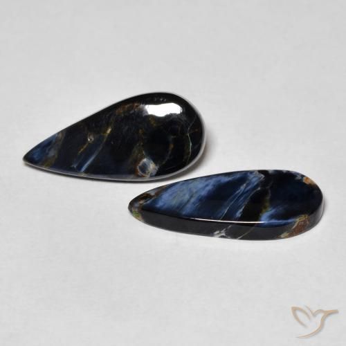 5.51 ctw Multicolor Pietersite Stones, Natural Pietersite in Pear Cabochon Shape for Sale