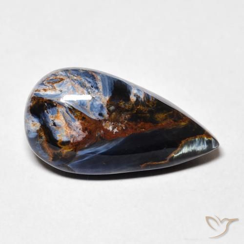 7.28 ct Multicolor Pietersite Stone, Natural Pietersite in Pear Cabochon Shape for Sale