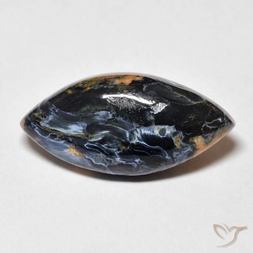 Pietersite Multicolore Marquise 21,1 x 10,1mm de Namibie, poids de 9,05 ct, pierre gemme naturelle Non traité de pureté Opaque , 1 pièce Pietersite marquise cabochon, couleur : Multicolore, dureté de Mohs de 6.5 à 7 convient aux bijoux de tous les jours, pierre de sagesse, Photo A