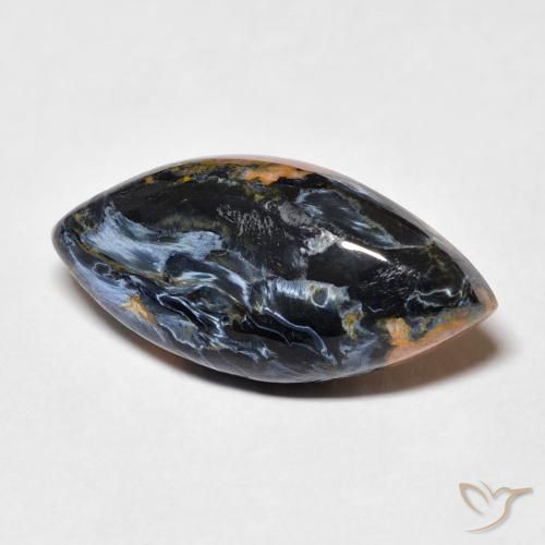 9.05 ct Multicolor Pietersite Stone, Natural Pietersite in Marquise Cabochon Shape for Sale