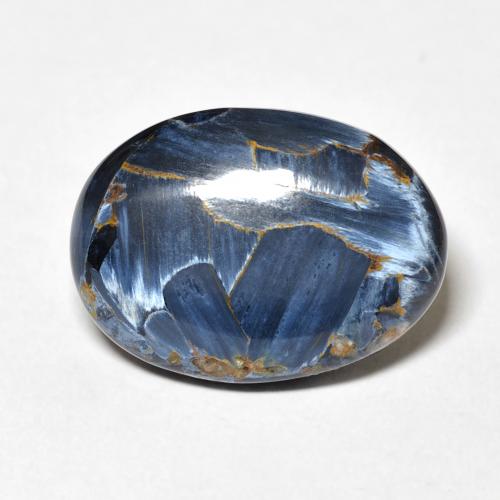17,9 x 13,1mm mehrfarbiger Pietersite im Oval-Cabochon Schliff aus Namibia, Gewicht 8,75 ct, Garantiert echter Edelstein in Opaque Reinheit, 1 Stück Pietersite - die Farbe ist Mehrfarbig, Mohs-Härte von 6,5 - 7 Geeignet für den täglichen Gebrauch im Schmuck, Photo A