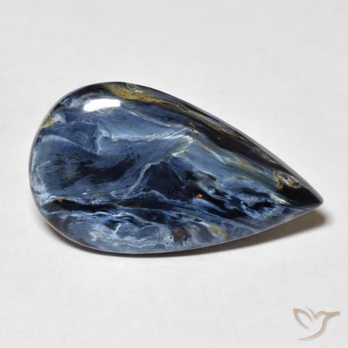 8.76 ct Multicolor Pietersite Stone, Natural Pietersite in Pear Cabochon Shape for Sale
