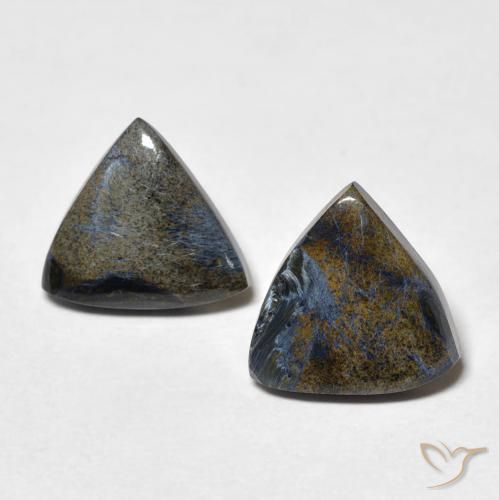 3.35ctw Natural Multicolor Pietersite, Trillion, Opaque