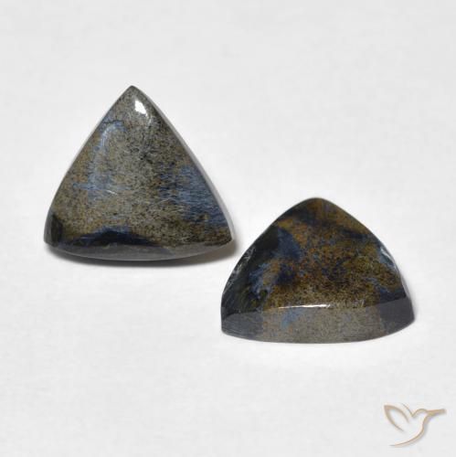 3.35 ctw Multicolor Pietersite Stones, Natural Pietersite in Trillion Cabochon Shape for Sale