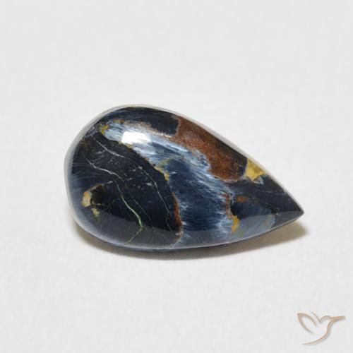 1.32 ct Multicolor Pietersite Stone, Natural Pietersite in Pear Cabochon Shape for Sale