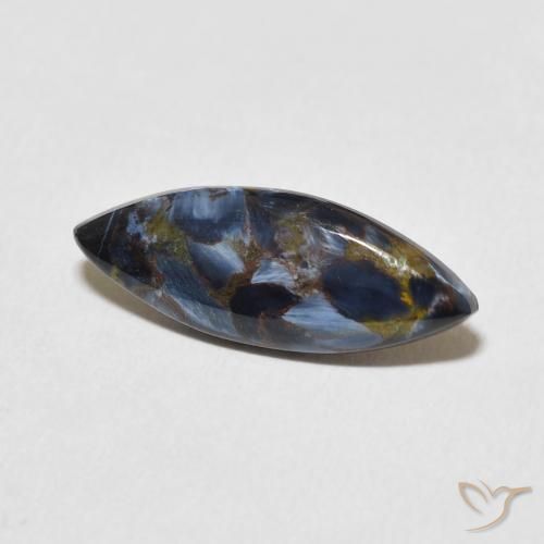 3.36 ct Multicolor Pietersite Stone, Natural Pietersite in Marquise Cabochon Shape for Sale
