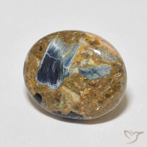 7.32 ct Multicolor Pietersite Stone, Natural Pietersite in Oval Cabochon Shape for Sale