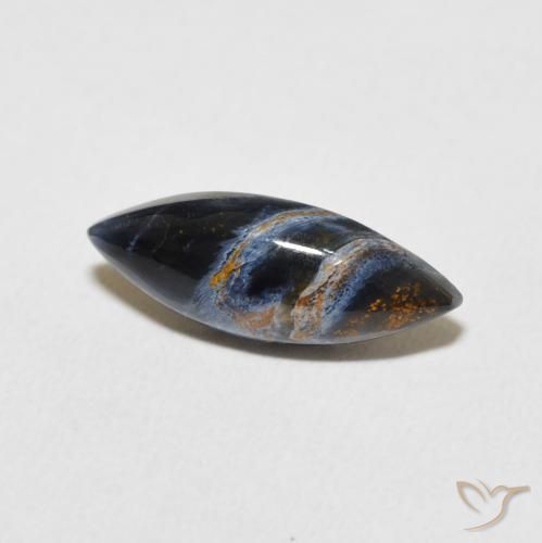 2.11 ct Multicolor Pietersite Stone, Natural Pietersite in Marquise Cabochon Shape for Sale