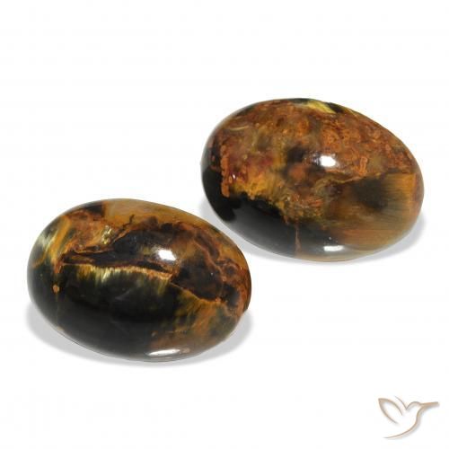 8.92 ctw Multicolor Pietersite Stones, Natural Pietersite in Oval Cabochon Shape for Sale