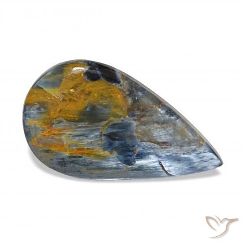 8.18 ct Multicolor Pietersite Stone, Natural Pietersite in Pear Cabochon Shape for Sale
