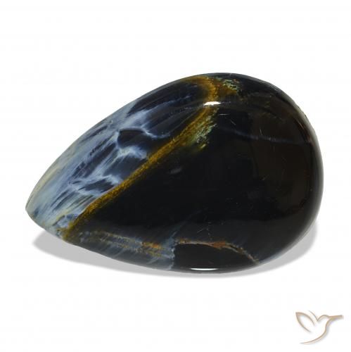 6.41 ct Multicolor Pietersite Gemstone, Pietersite Gem in Pear Cabochon Shape for Sale.