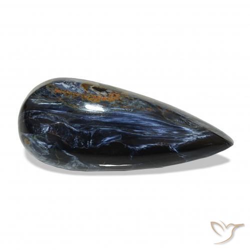 4.89 ct Multicolor Pietersite Gemstone, Pietersite Gem in Pear Cabochon Shape for Sale.