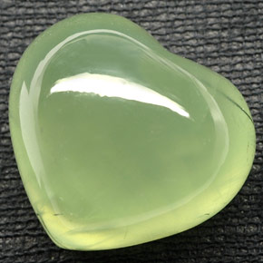 48.76 ct Green Prehnite Gemstone, Prehnite Gem in Heart Cabochon Shape for Sale.