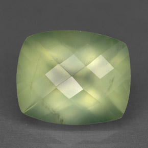 5.3ct Cushion Checkerboard Green Prehnite Gem for sale 5.3ct Cushion Checkerboard Green Prehnite Gem (ID: 215810)