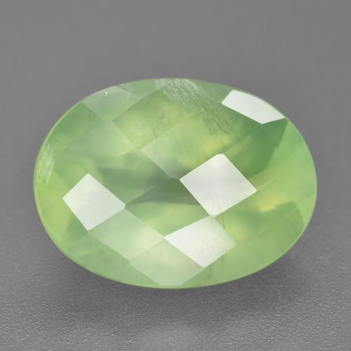 Medium Green Пренит Камень - 10.3ct Овал Шахматный (ID: 218781)