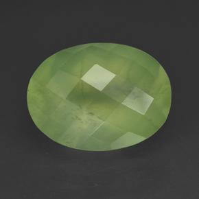 limettengrün Prehnit Edelstein - 9.6ct Oval Schachbrett (ID: 225123)
