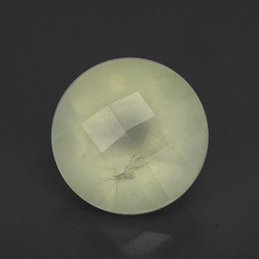 1.94 ct Green Prehnite Stone, Natural Prehnite in Round Checkerboard Shape for Sale