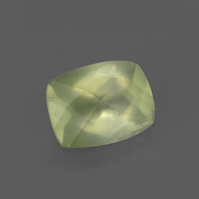 1.36 ct Green Prehnite Stone, Natural Prehnite in Cushion Checkerboard Shape for Sale