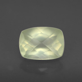 1.60 ct Green Prehnite Gemstone, Prehnite Gem in Cushion Checkerboard Shape for Sale.