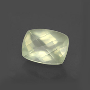 1.60 ct Green Prehnite Stone, Natural Prehnite in Cushion Checkerboard Shape for Sale